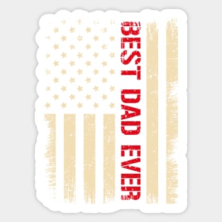 Best Dad Ever with US American Flag Father's Day Sticker